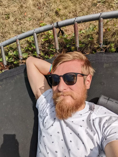 Chilling on the trampoline, listening to music. Just need someone to cuddle with