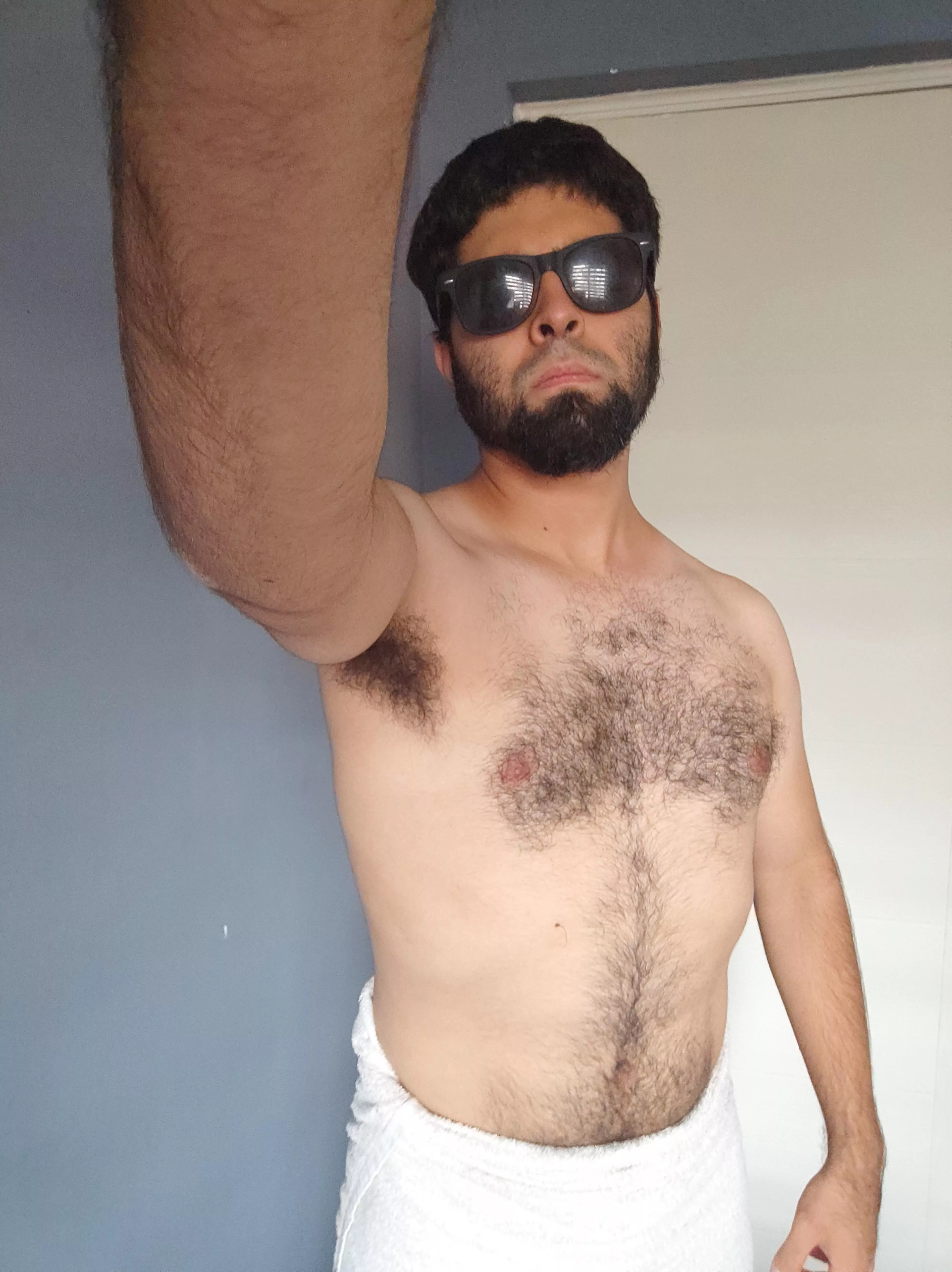 Out of the shower Out of the shower