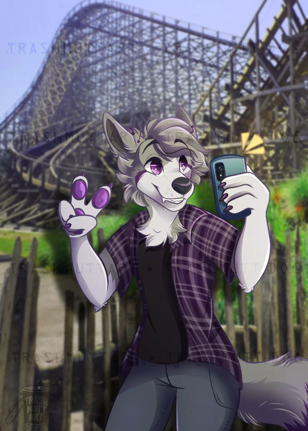Roller Coaster Selfie 🎢 (art by me - TrashmuttArt on Twitter)