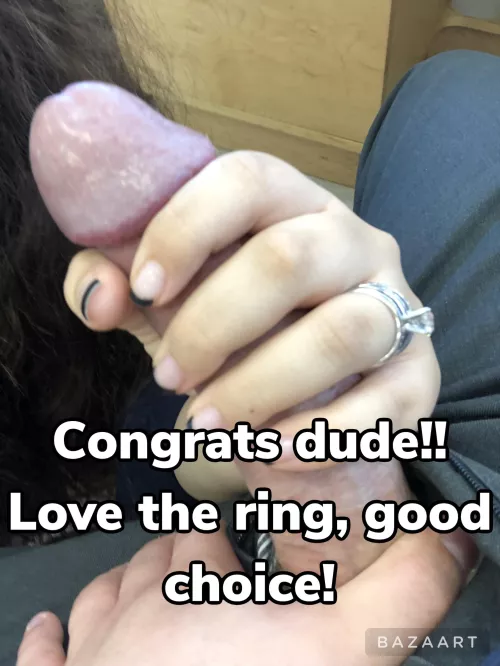 You popped the big question to your girlfriend after all these years! Everyone was so happy for you two, even your now fiancés bull who sent you this text when he noticing something new on her hands!