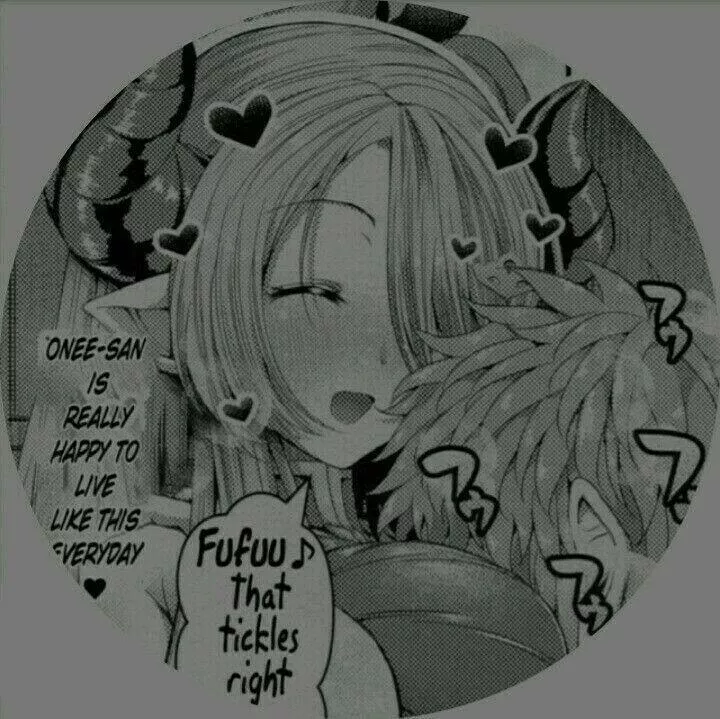 LF mono source: “onee-san is really happy to live like this everyday” “fufuu that tickles right” 1girl, 1boy, head in between breasts, horns, elf ears, blushing, big breasts