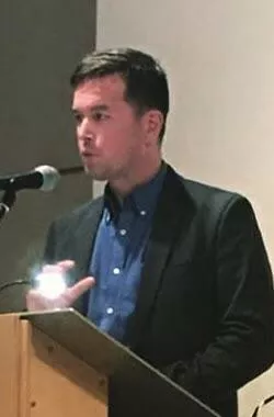 Me trying to look smart but apparently whistling at the audience