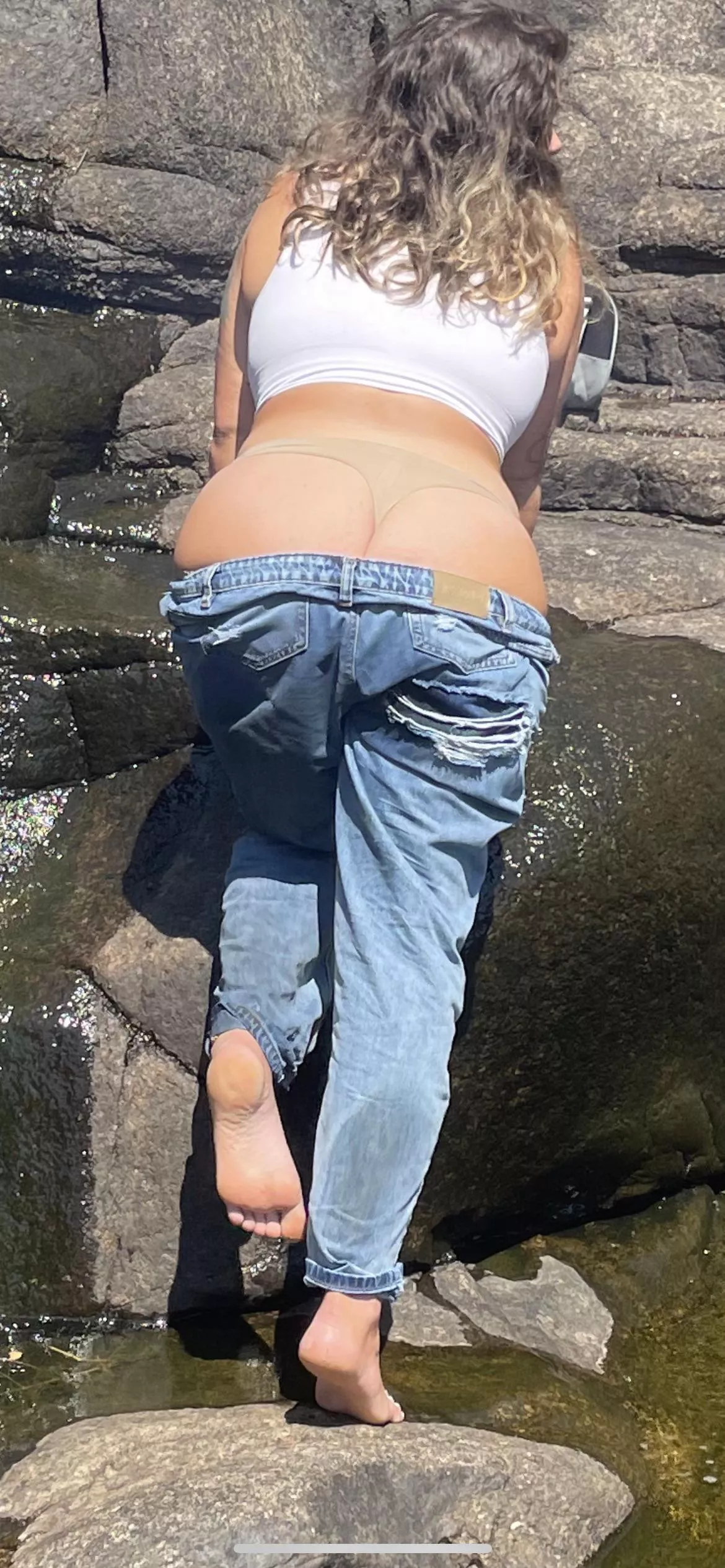 Went hiking and thought I’d work on my tan lines while getting my feet wet