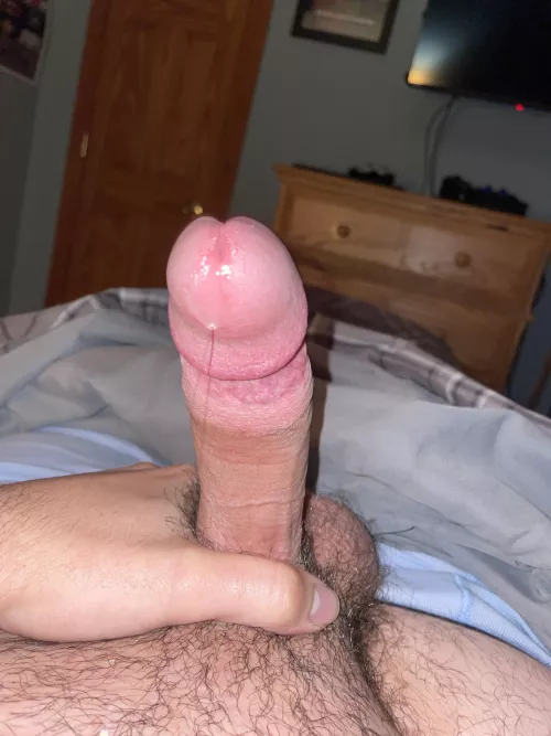 A little bit of precum from last night, it tasted great ;)