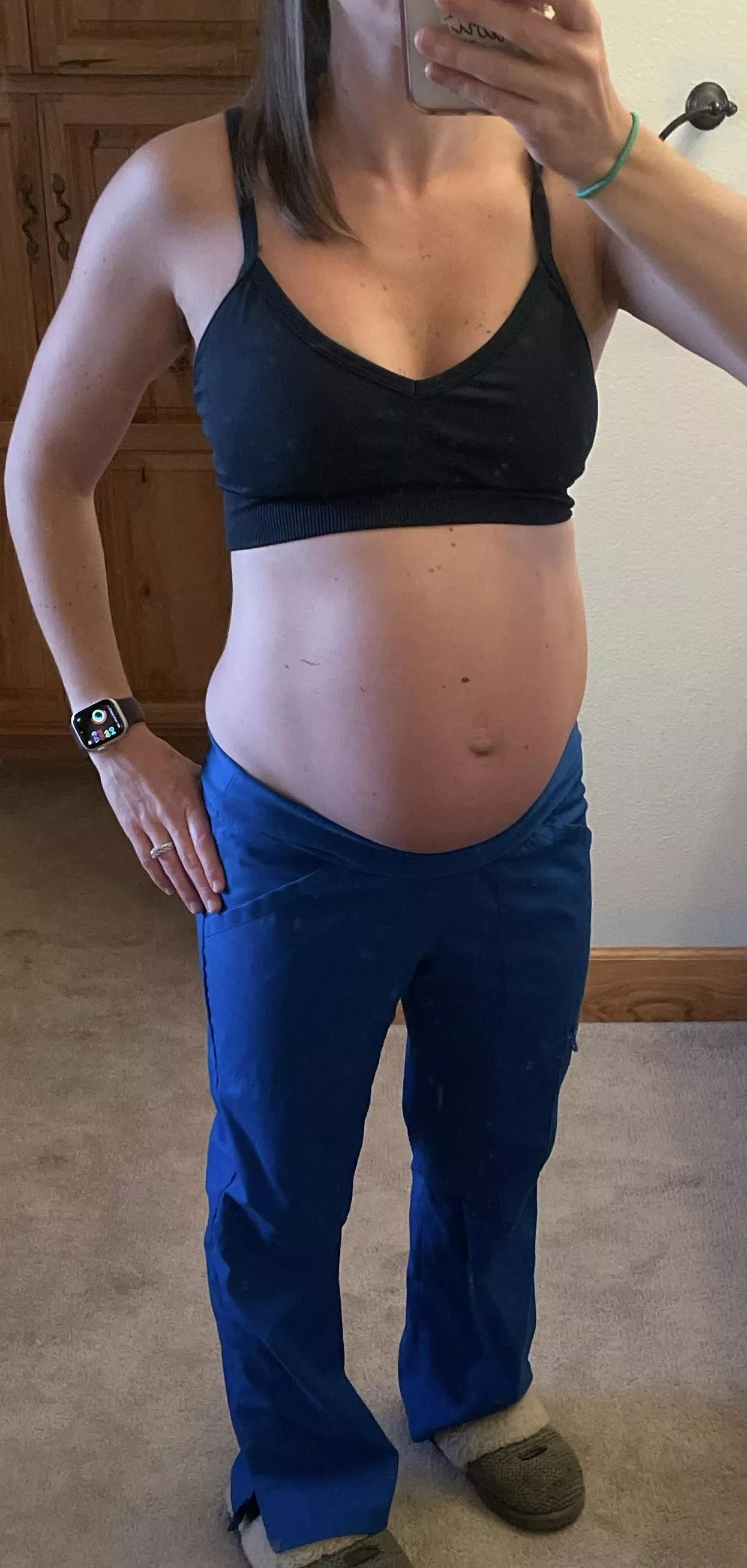 Belly is growing and pants are shrinking….