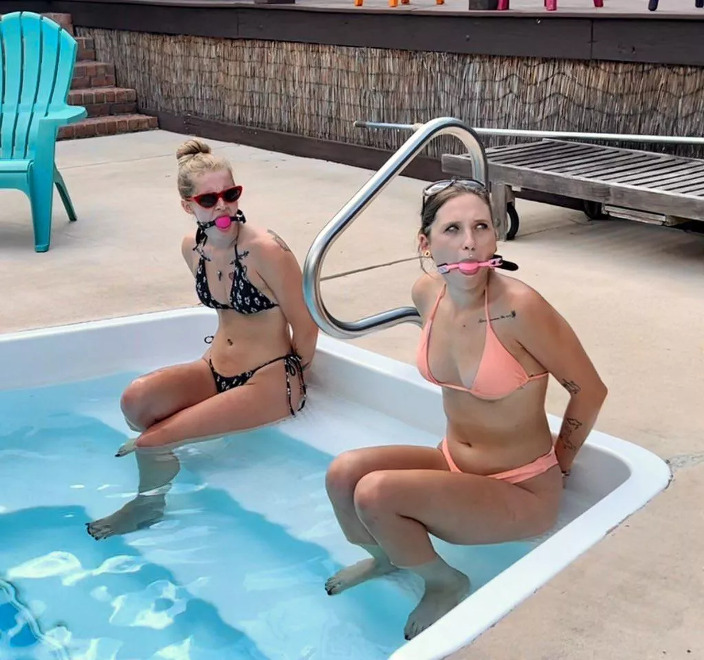 Can Charlie Winters and Valerie Hex swim with their hands tied behind their backs? Join them and Lora Cross in Pool Surprise at https://www.clips4sale.com/111172/26556485/pool-surprise-hd-large or tiedtales.com #BONDAGE