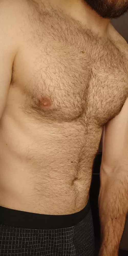 Hairy chest close-up 👀