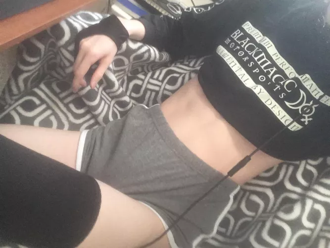 Listening to music and drawing