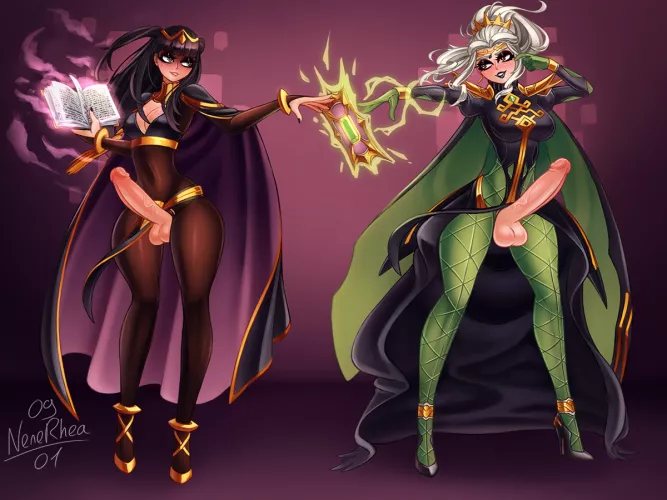 Tharja and Letizia showing off their special skills (NeneRhea) [Fire Emblem Heroes]