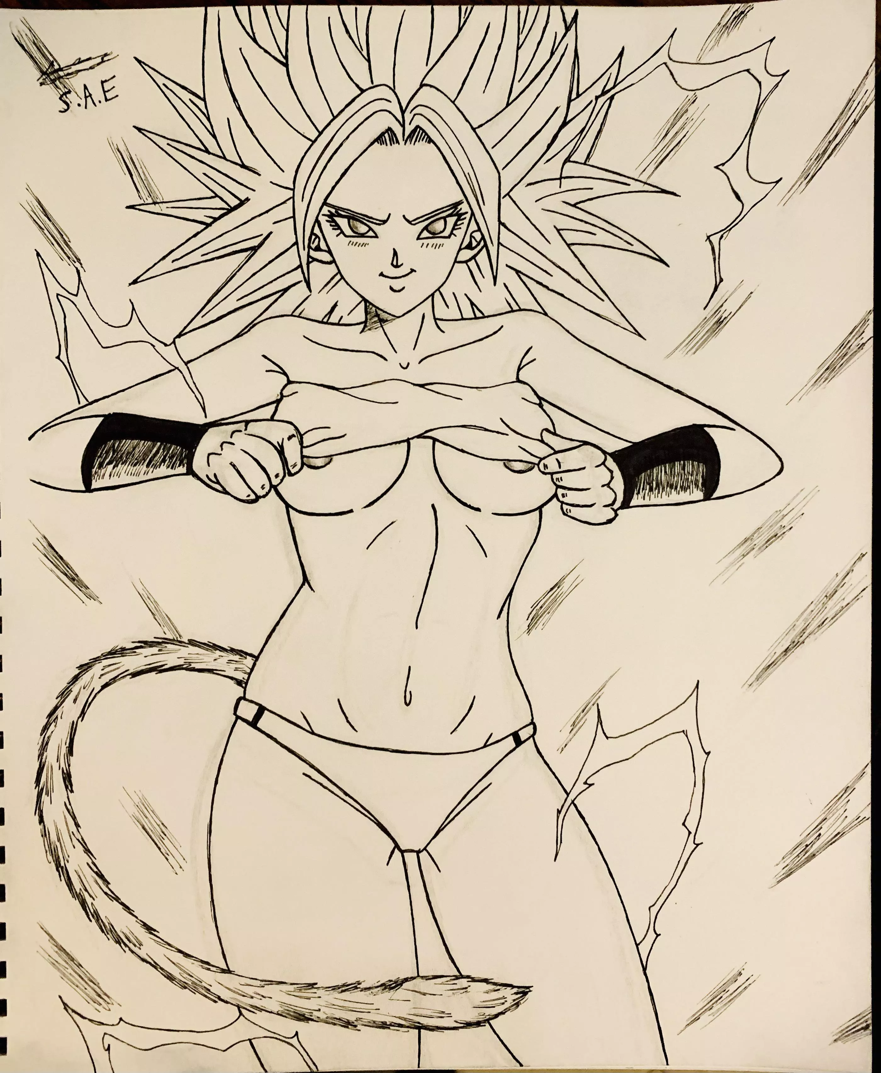 Hey everyone how’s my kinky drawing of Caulifla.