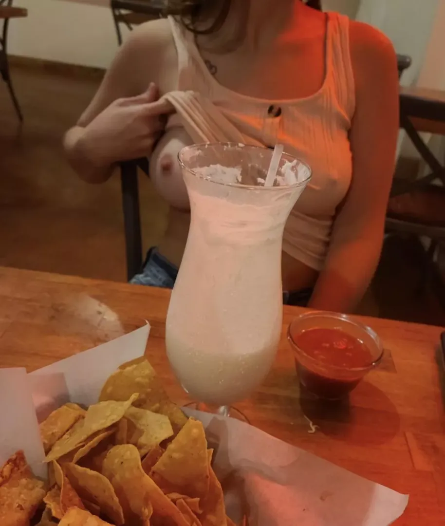 I think my drink made my nipples a little hard [f]
