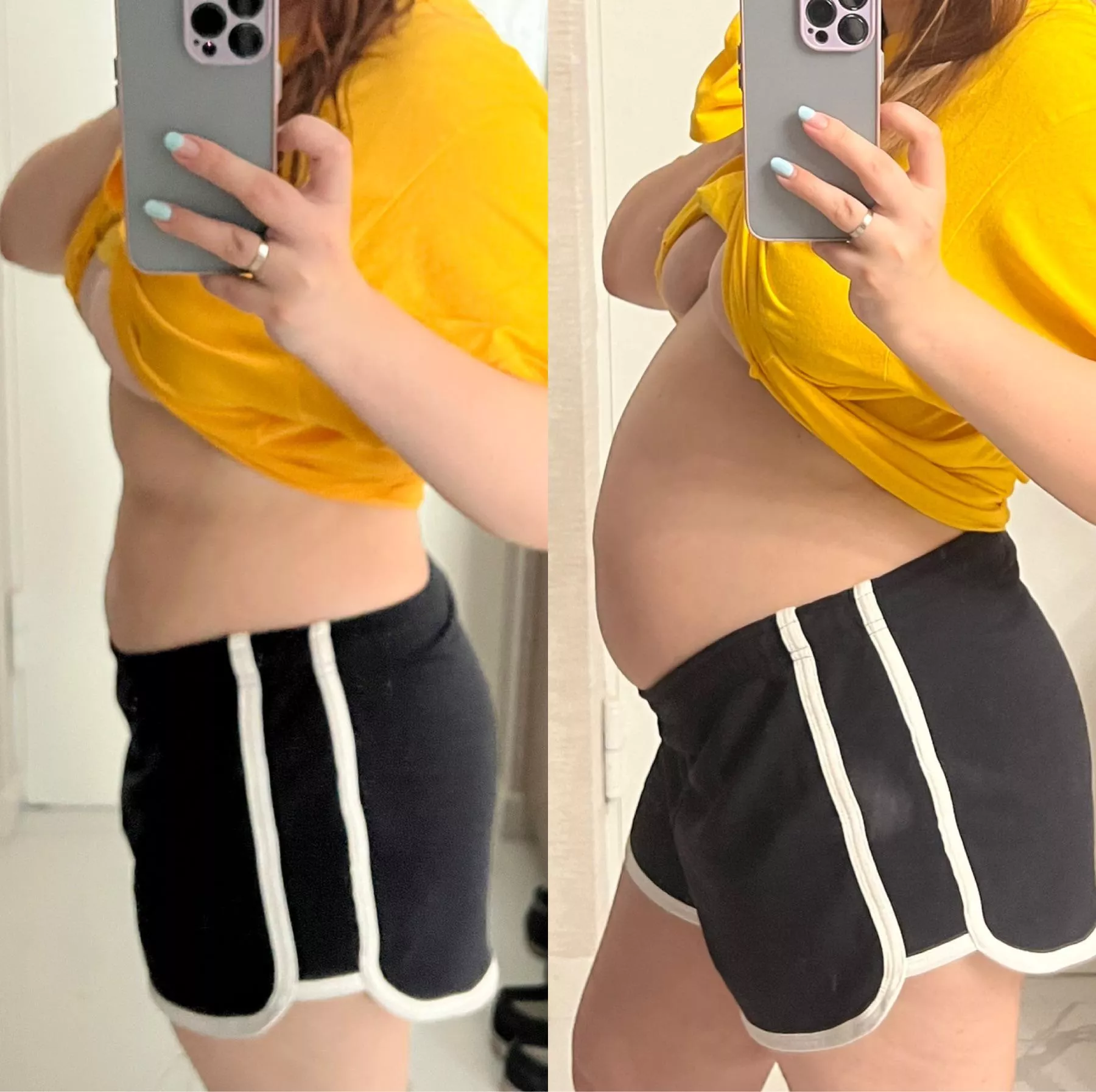 Not so big daily belly inflation🥰 (with some food and most of all water. About 2L) not full, but very squishy 🤭