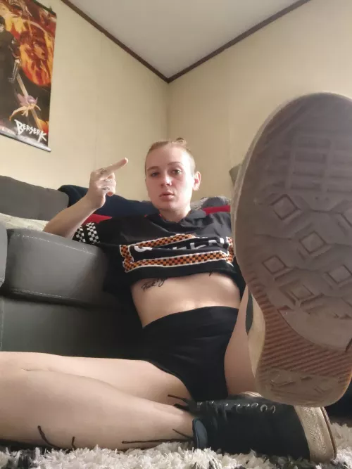 [oc] [domme] I've had a long day and I'm fucking wiped, now which one of you lucky little bitches is going to come over here and take off Daddy's shoes? 👿👑