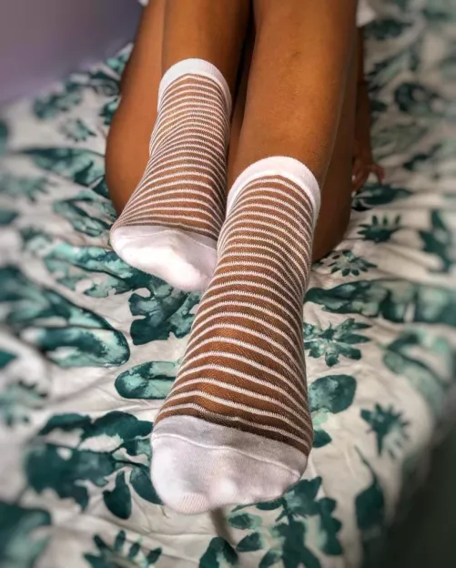 Text me if you like my pretty feet in this white socks