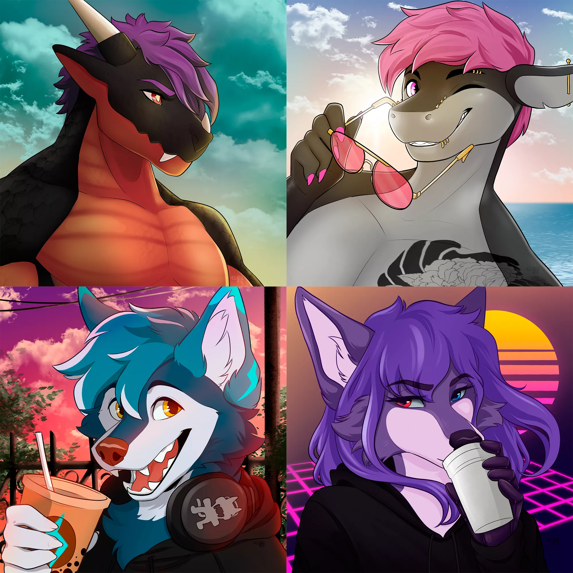 The last icons I made | Open commissions! art by me on twitter @ellariaartist