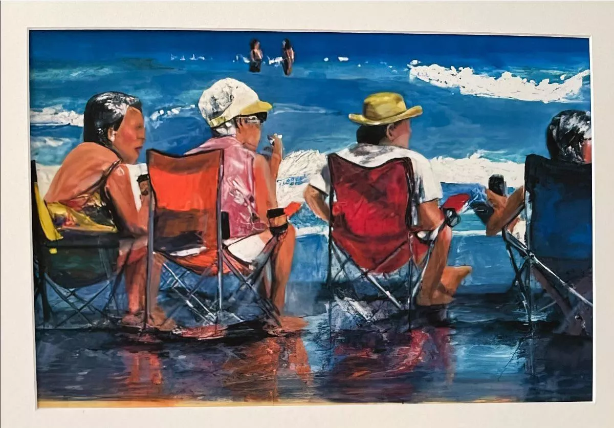 When I saw these seniors hanging out, a scene we’ve all witnessed, I just had to create this oil painting. Hope it makes you smile!