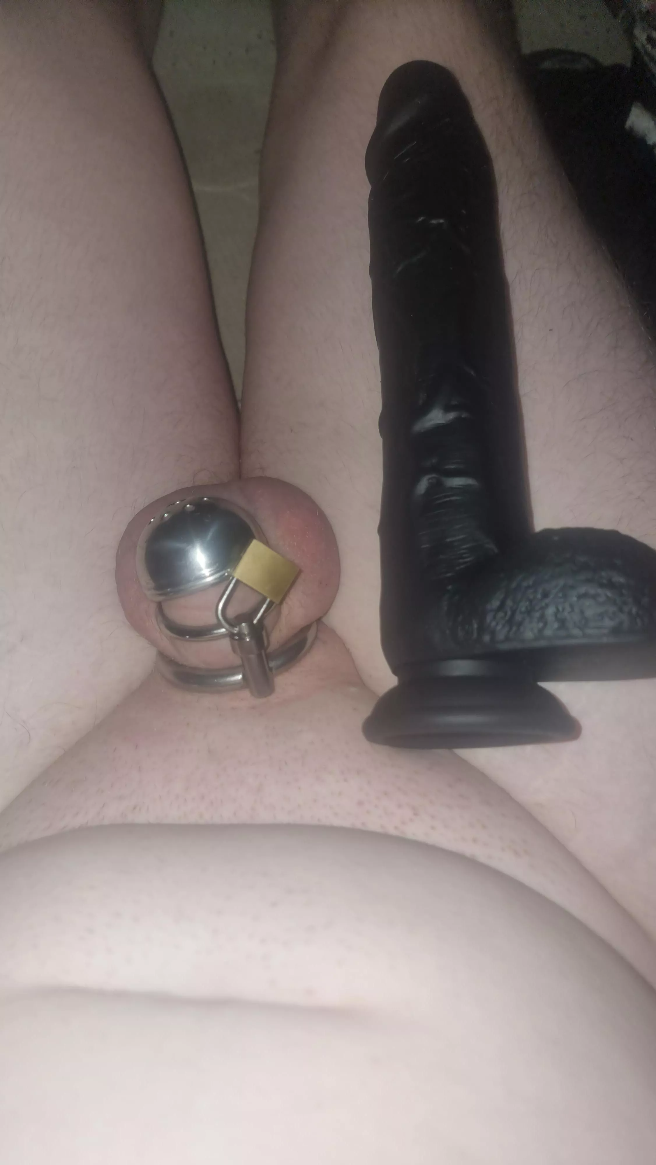 Look at my inferior sissy clitty and then the real man's dick!