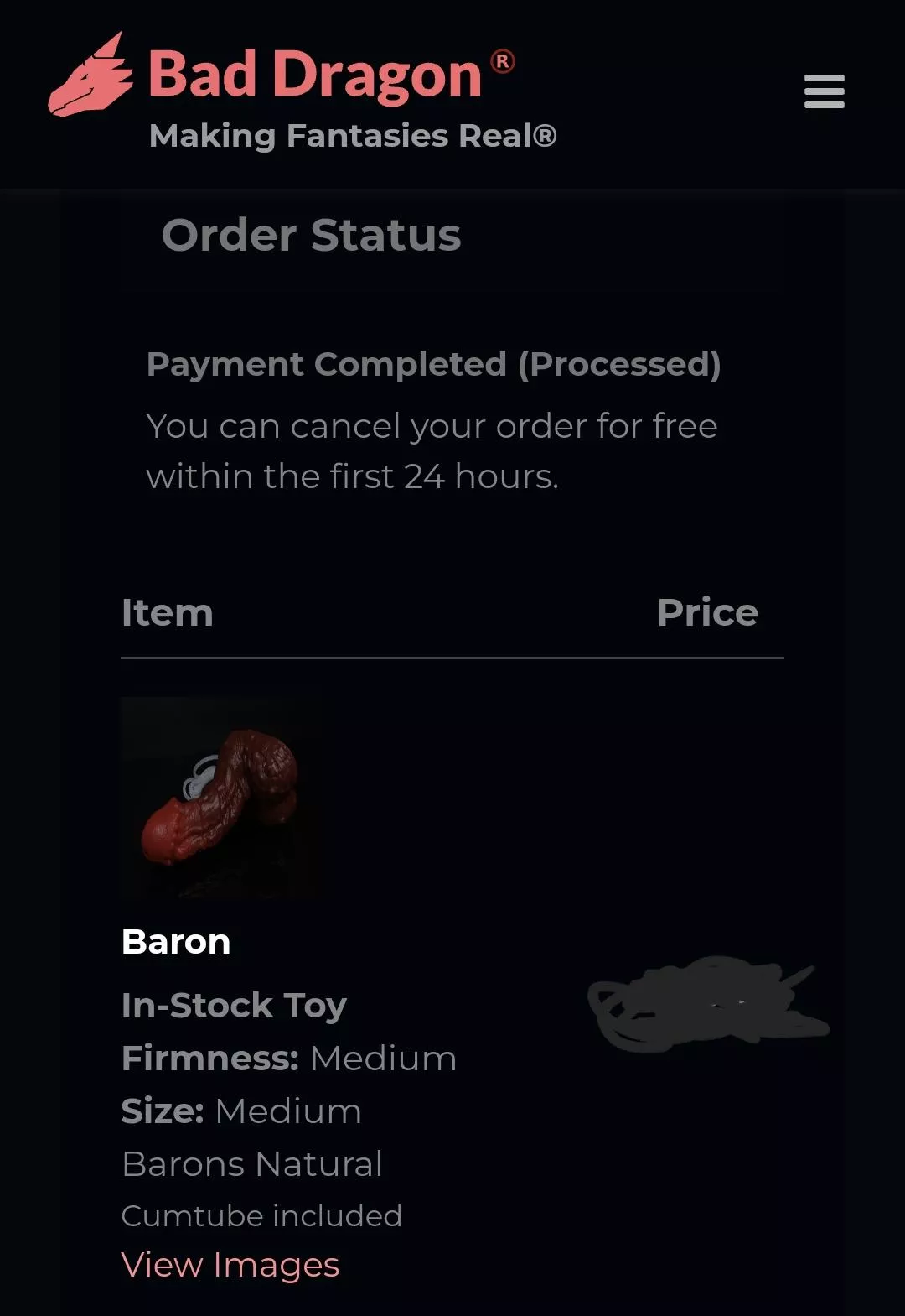 Ordered a M/M Baron with Cumtube today. Soo excited!!