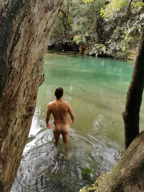 River dip with a view