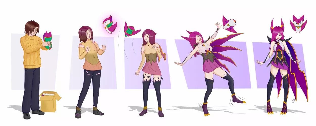 Xayah TG [MTF/TGTF; Twinning/Character TF][League of Legends]