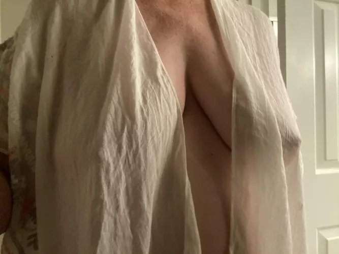 My kitty has a sheer cover. Definitely braless!