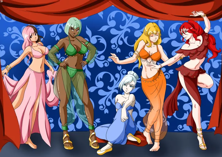 Rwby harem girls (tonykaraartwork) [rwby] commissioned by darkrobbe1