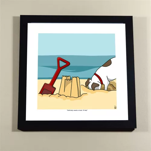 'Definitely needs a moat, I'll help' - Original art print