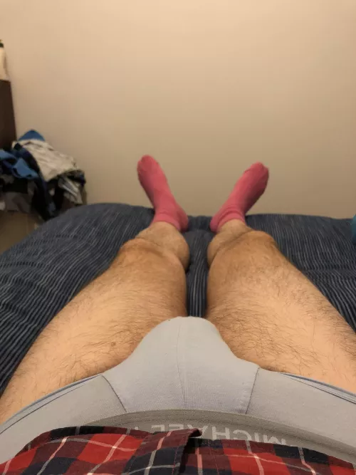 Home after a very long and busy day (past 9pm where I am) and all I want to do is go to sleep. I probably should have taken my pink socks off before taking this pic.