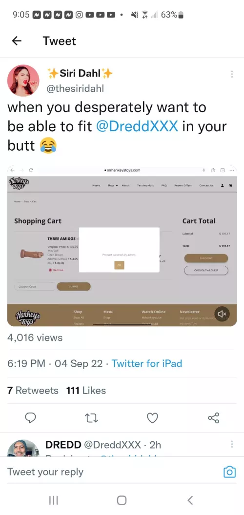 Siri is coming back to take on Dredd in round 2, taking the anal challenge, omg this is going to be amazing