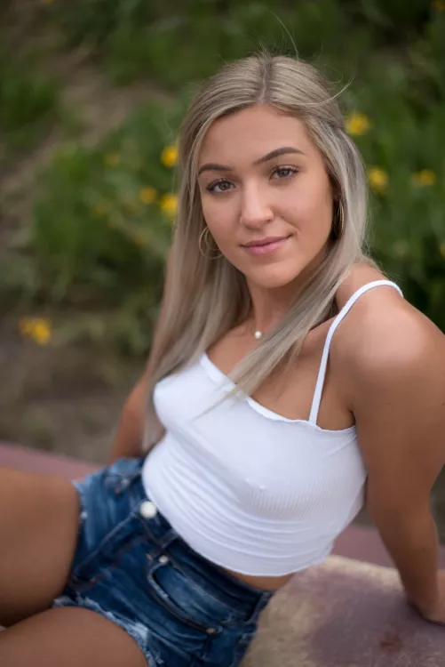 Braless blonde