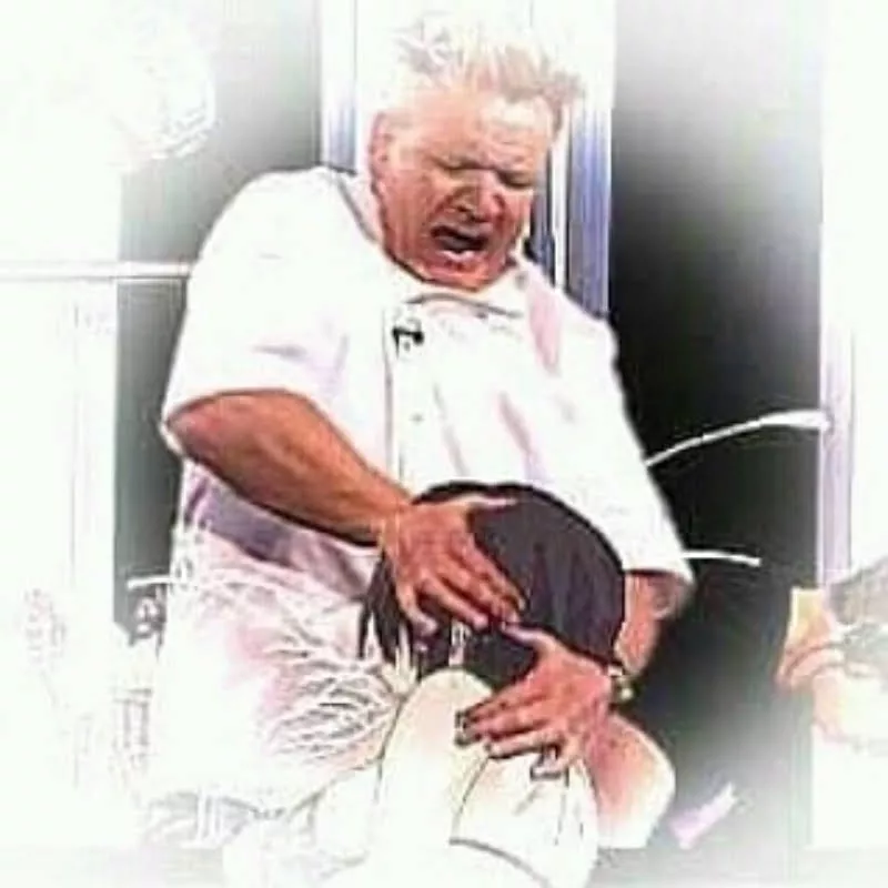 LF Color Source: meme, Gordon Ramsay, 1girl, short hair, black hair, black bikini, blowjob, back turned