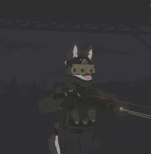 night vision doggo (art by @RictheCusco on twitter)