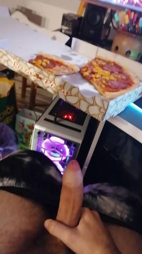 high, horny and eating pizza with cony (not funny I think?)