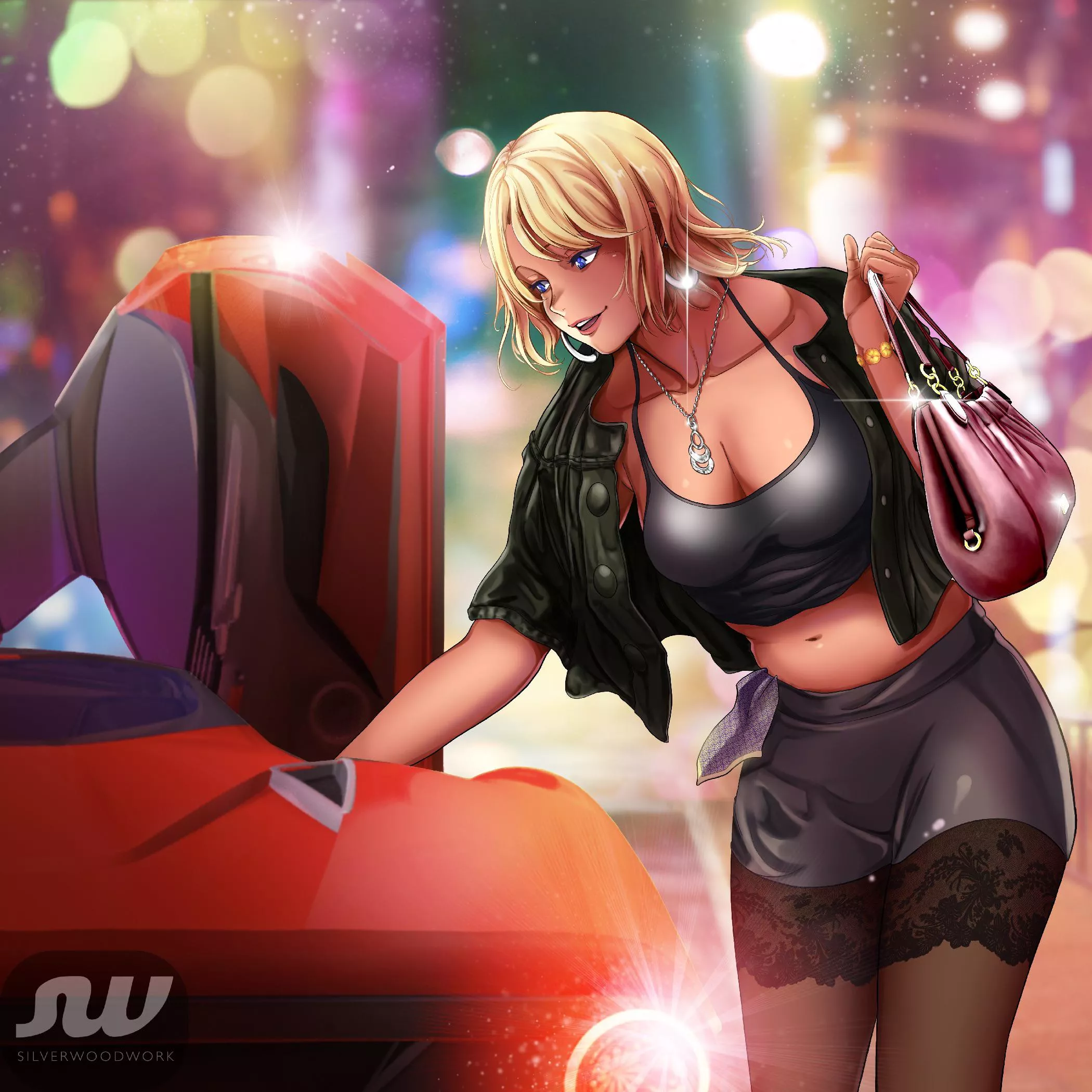 Jessie going out for girls night! She has trinkets to represent each of the girls she pairs with, can you spot them? 🧡 drawn by Silverwoodwork