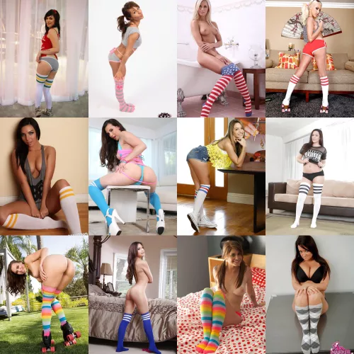 Pick her outfit- knee high striped socks