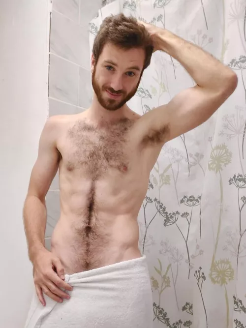 Shower time! Even smiling...