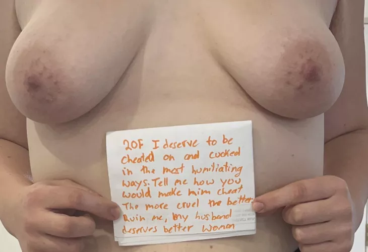 20F hoping a cruel woman wants to talk to me about wrecking my home and cucking me, my only limits are no scat, blood or head shaving. Females only, I don’t talk to men.