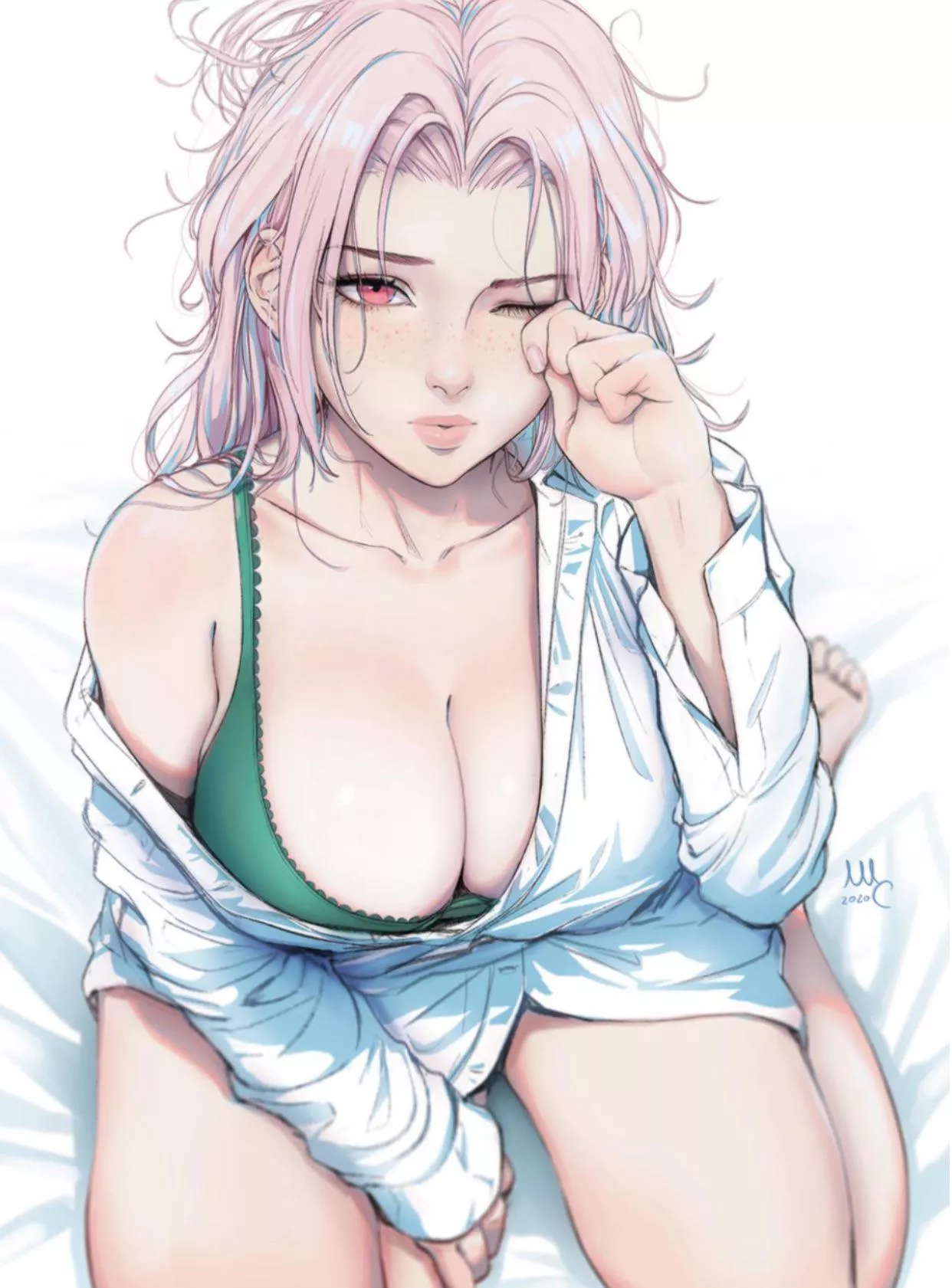 chloe the morning after, ft. oppai + thighs [Artist: @Sciamano240]