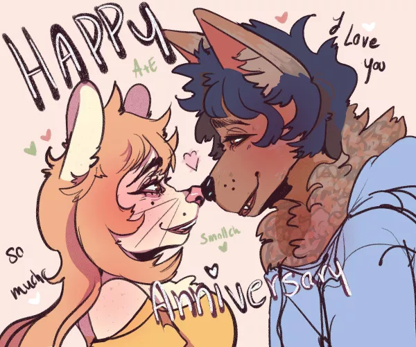 Happy anniversary babe, I love you! (art by me)