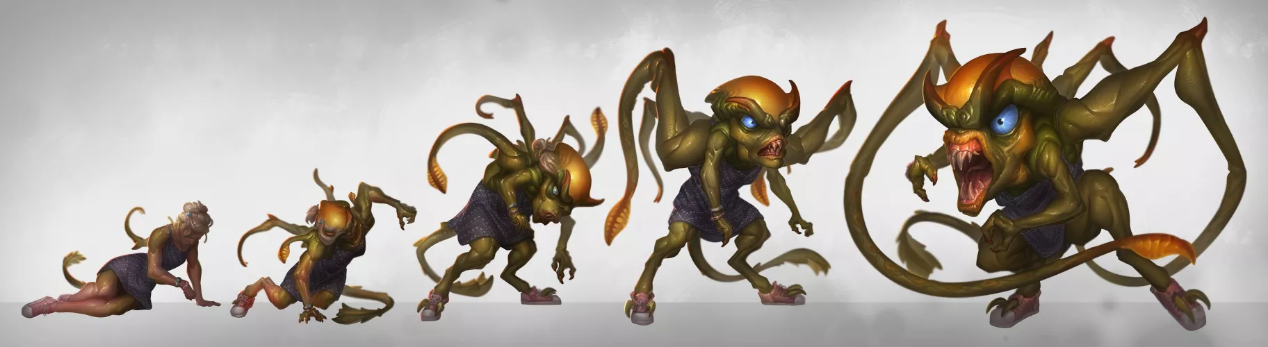 Lizzies First Transformation (woman into alien tf)