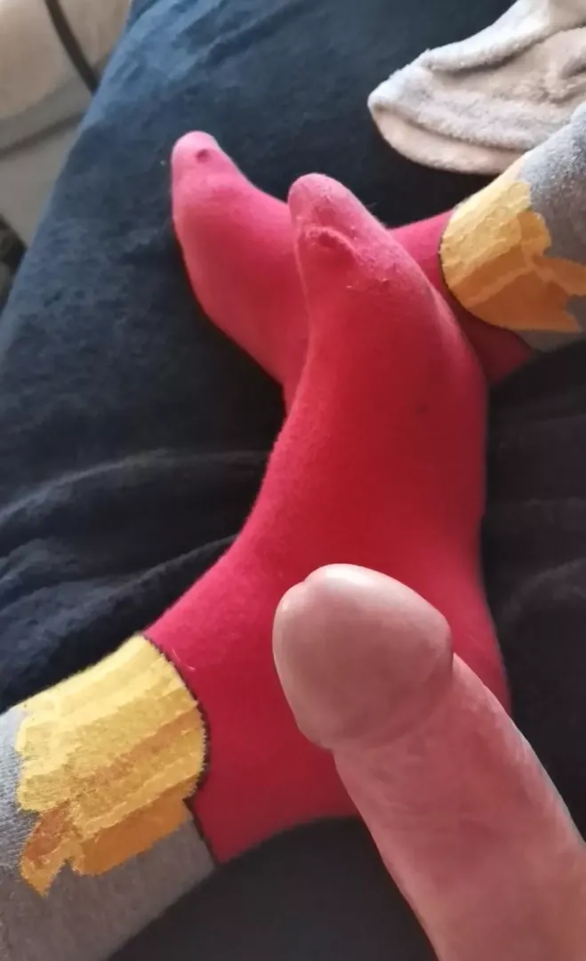 [Male] I know this is a bit different for a dude to do but like, my socks are boxes of fries so...