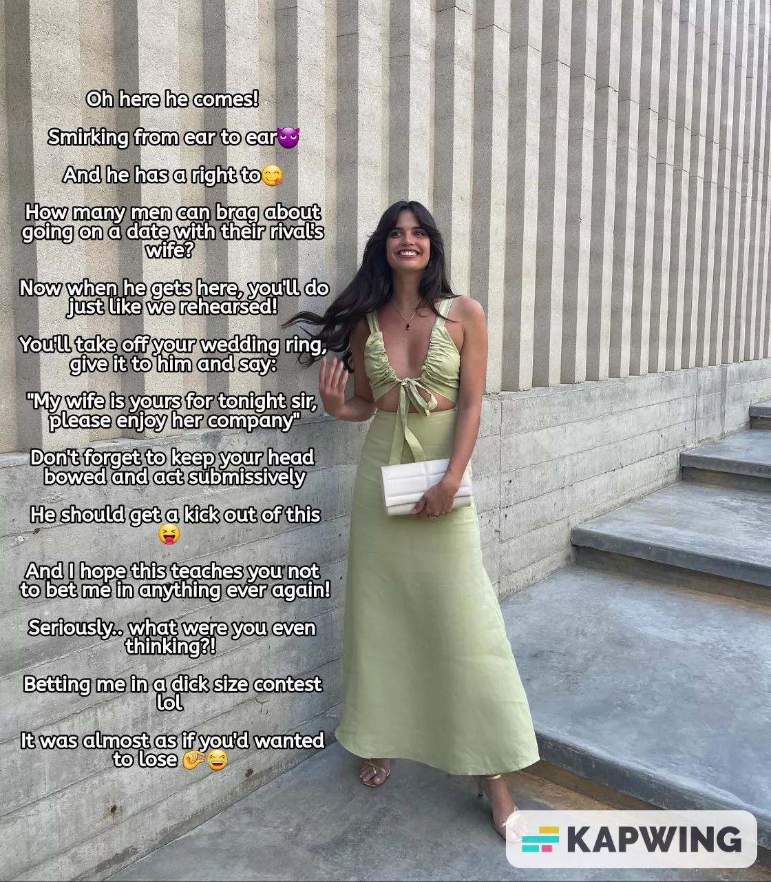 You bet a date with your gf against your work rival in a dick size contest and lost You bet a date with your gf against your work rival in a dick size contest and lost