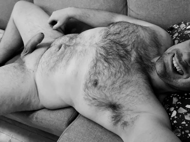 [35] Artsy dad (black hair on white canvas)