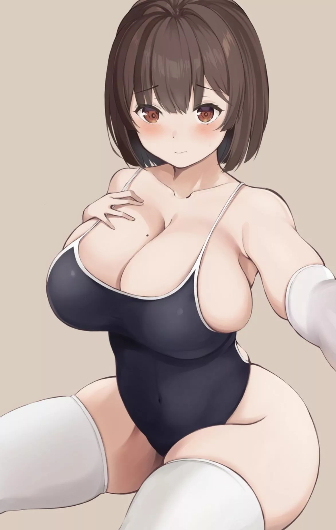 bathing suit + thigh highs…oppai oppai oppai [neneneji]