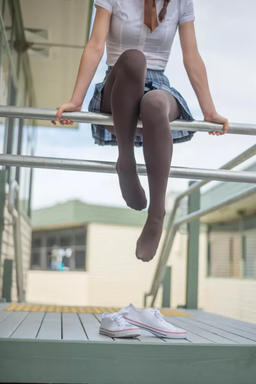 My legs in opaque pantyhose