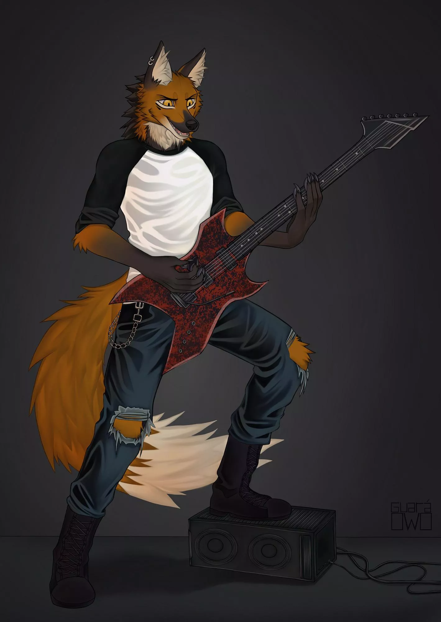 Playing guitar (art by me)