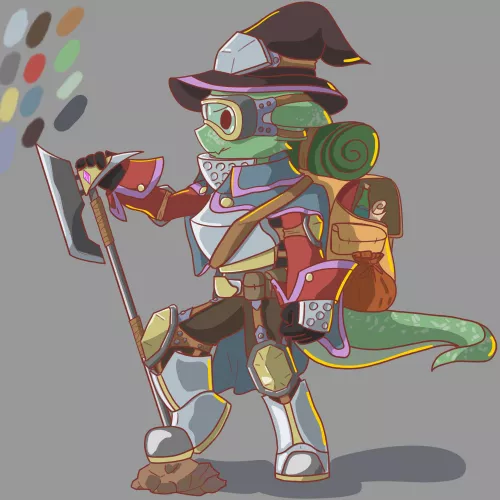She ain't much but she's mine~ lil kobold sage turned battle mage! (OC)