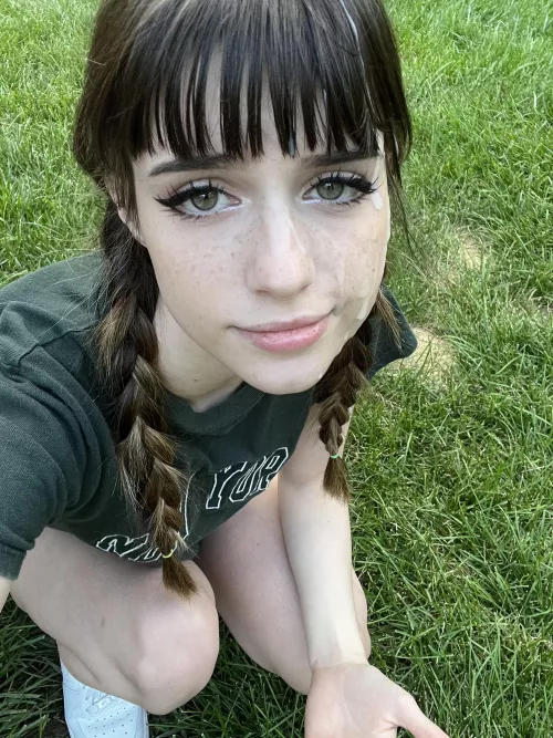 Walking around with cum on your face >