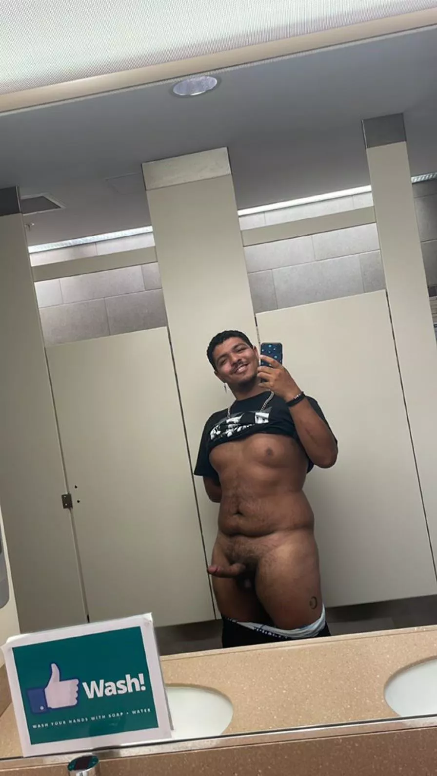 Went to the school bathroom for extracurricular activities