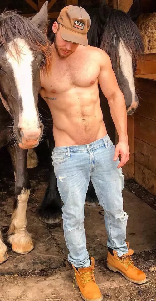 A farmer dressed for work. ๐